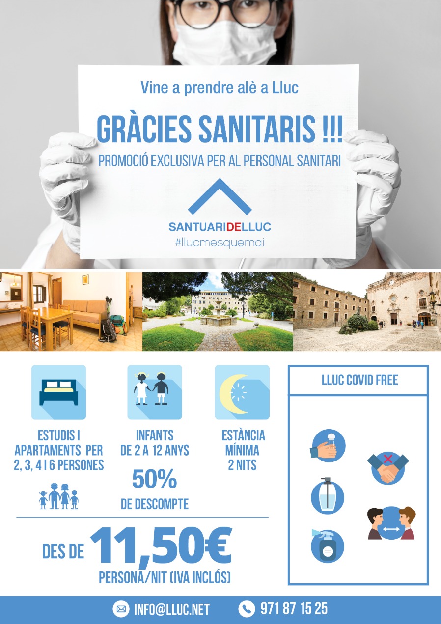 Gràcies, Sanitaris – Veniu a prendre alè a Lluc